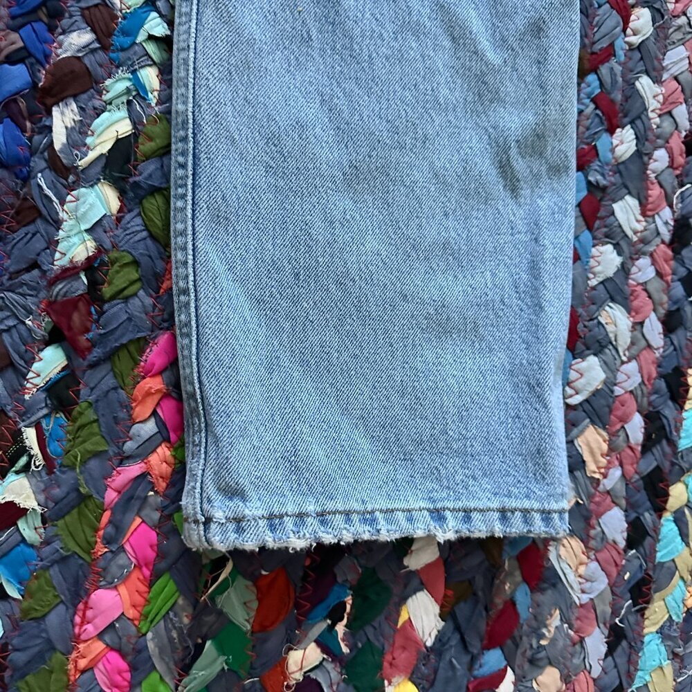 AGOLDE Light Wash High Rise Straight Leg Jeans Women's Size 23 Distressed Denim - Picture 13 of 16